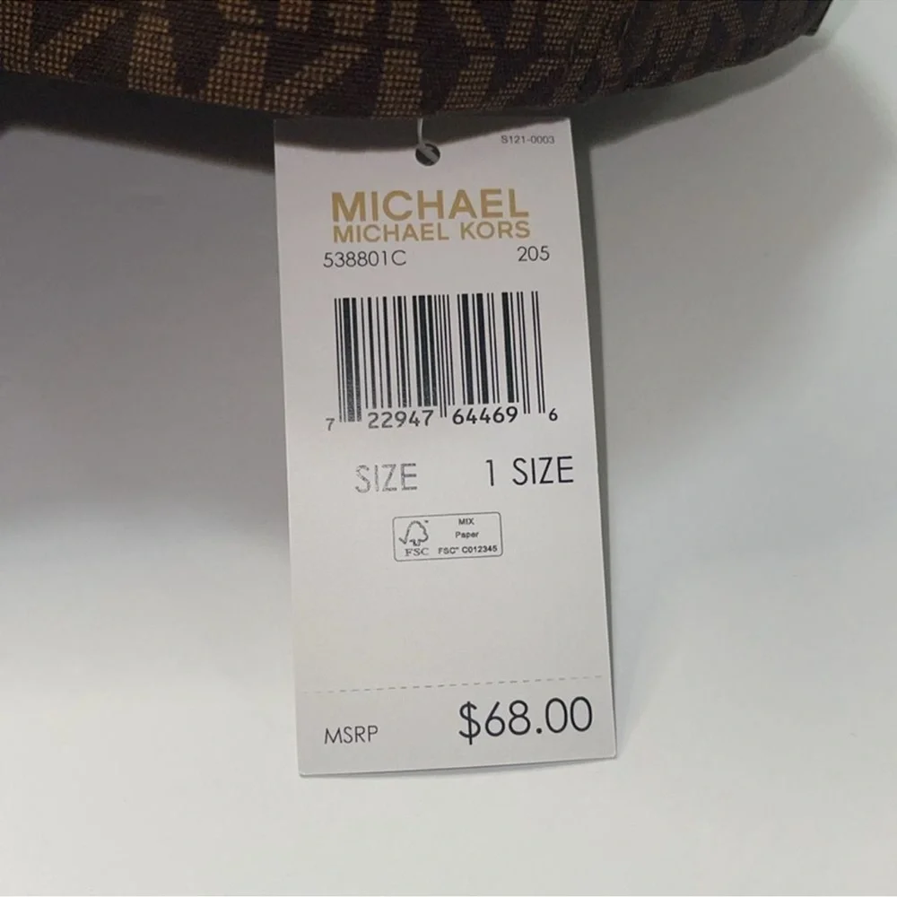 Michael Kors Signature MK Logo Baseball Cap Hat, Brown One Size.NWT